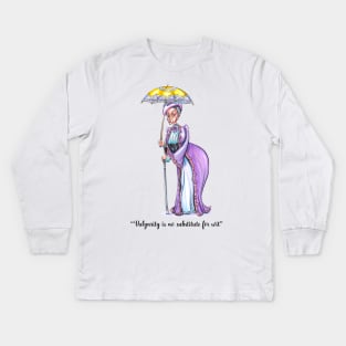 Vulgarity and Wit Quote - Dowager Kids Long Sleeve T-Shirt